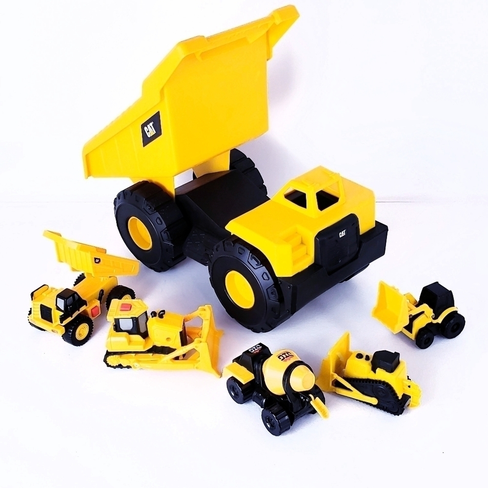 LOT Of 6 Kids Toy Construction Vehicles CAT